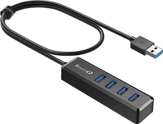 4 Ports H302S USB 3.2 Hub Gen1 for Laptop , Multi Port Expander, Fast Data Transfer USB Splitter Compatible with Windows PC, Mac, Printer, Mobile HDD